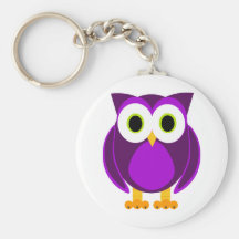 Hibou pourpre mignon porte-clé