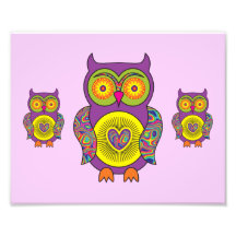 Hibou psychédélique pourpre photos