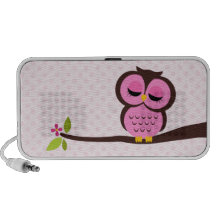 Hibou rose haut-parleurs mp3