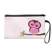 Hibou rose mignon sacs à main avec dragonne