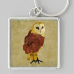Hibou rouge d'or Keychain porte-clés