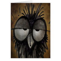 Hibou somnolent cartes de vœux