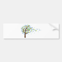 Hibou venteux bleu d'arbre autocollant pour voiture