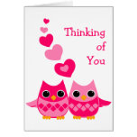 Hiboux doux d'amour cartes