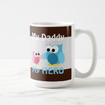 Hiboux - mon papa, mon HÉROS - tasse de fête des p