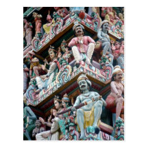Hindischer Tempel - wenig Indien, Singapur Postkarte