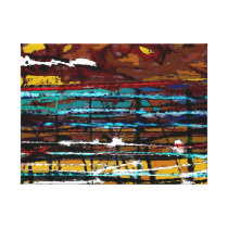 Hinter den Linien - abstrakter Segeltuch-Druck Galerie Falt Leinwand