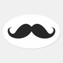 Hippie à la mode de moustache noire drôle de guido adhésif
