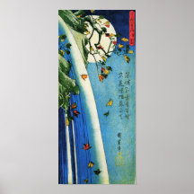 Hiroshige Mond über Wasserfall-schöner Kunst Plakat