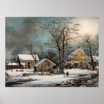 Hiver dans le pays, P.R. archivistique de matin fr Affiche