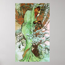 Hiver, Mucha Poster