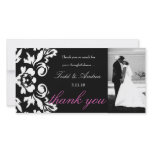 Hochzeit des Damast-311-White danken Ihnen Foto-Ka fotokarten