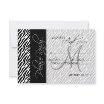 Hochzeit UAWG Kartenschwarzes Zebra-Muster-Monogra
