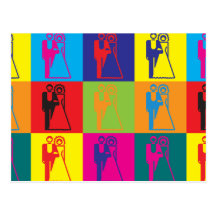 Hochzeits-Pop-Kunst Postkarte