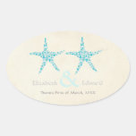 Hochzeits-Türkis-AquaStarfish Save the Date Stickers