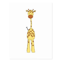 Hohe niedliche Giraffe. Cartoon-Tier Postkarten