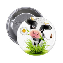 Holstein-Kuh im Gras Anstecknadelbuttons