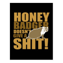 Honeybadger ne s'inquiètent pas cartes postales
