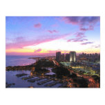 Honolulu-Stadtbild Hawaii-Sonnenuntergang Postkarten