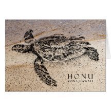 Honu - hawaiische Meeresschildkröte Grußkarten