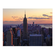 Horizon de NYC juste avant le coucher du soleil Carte Postale
