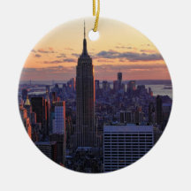 Horizon de NYC juste avant le coucher du soleil Ornement De Noël