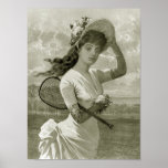 Hübsche Frau mit Tennis-Schläger, 1887 Plakate