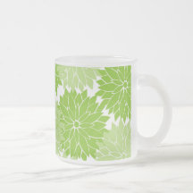 Hübsche grüne Blume blüht Blumenmuster Tee Haferl