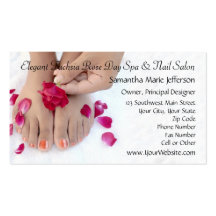 Hübscher pinkfarbener rosa Rosepedicure-Salon Visitenkartenvorlage