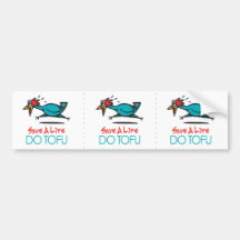 Humorvoller Tofu-Entwurf Auto Sticker