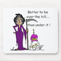 Humour d'anniversaire de faucheuse tapis de souris
