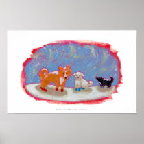 Hunde Kunstwinter-Schneeszene des Stiefelspaßes in