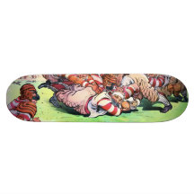 Hundestapel auf dem Bratrost Skateboardbretter