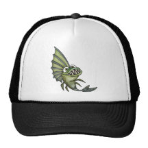 Hungrige Piranha-Fische Retromützen