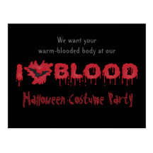 I lädt Liebe-Blut-Halloween-Party ein Postkarte