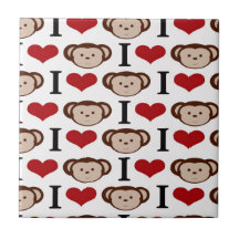 I le coeur Monkeys des cadeaux de Valentines de si Carreau En Céramique