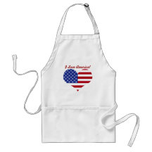 I Liebe Amerika! - Herz-geformte Flagge Schürze