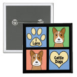 I Liebe-australische Vieh-Hunde Button