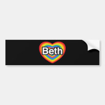 I Liebe Beth. Liebe I Sie Beth. Herz Auto Aufkleber