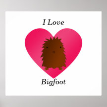 I Liebe Bigfoot Plakatdruck