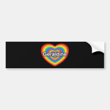 I Liebe Geraldine. Liebe I Sie Geraldine. Herz Autosticker