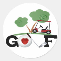 I Liebe-Golf Runde Aufkleber