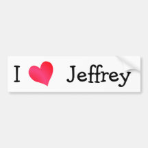 I Liebe Jeffrey Auto Sticker