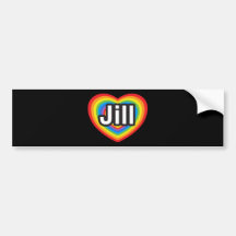 I Liebe Jill. Liebe I Sie Jill. Herz Auto Sticker
