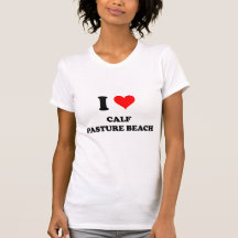 I Liebe-Kalb-Weiden-Strand T-shirts