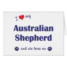 I Liebe mein australischer Schäfer (weiblicher Hun Karten