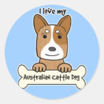 I Liebe mein australischer Vieh-Hund Aufkleber