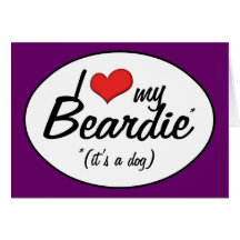 I Liebe mein Beardie (es ist ein Hund) Karte