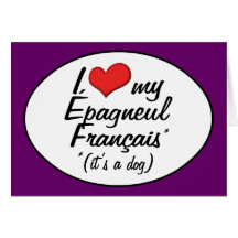 I Liebe mein Epagneul Francais (es ist ein Hund) Karten