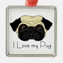 I Liebe mein Mops Weihnachtsornament